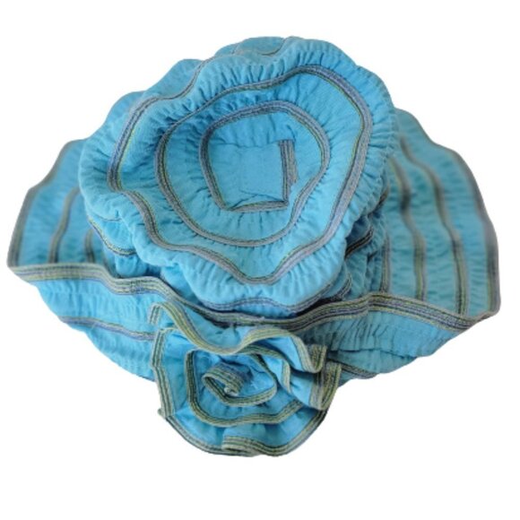 WOMENS Packable Cotton Blue Lightweight Summer Travel Golfing Beach Hat - Picture 16 of 16